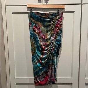 Artisan Tie Dyed Ruched Women's Skirt XS